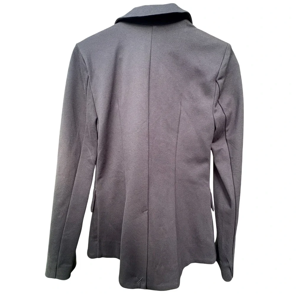 Willow & Clay Navy Blue Double Breasted Blazer Silver Crest Button Jacket XS NEW